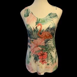 XYNC FLORAL/ FLAMINGO DESIGN MULTI-COLOUR TANK TOP/ Size S